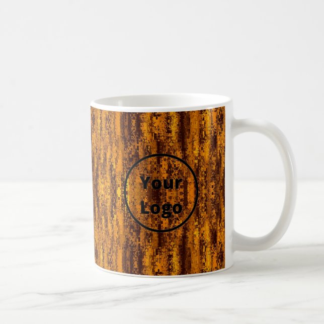 Custom logo gold and black pixel pattern coffee mug (Right)