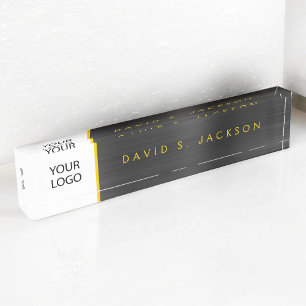 Custom Logo Gold Luxury Professional Executive Nameplate