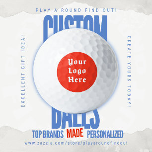 Custom Logo Golf Branding Retro Badge Tournament Balls