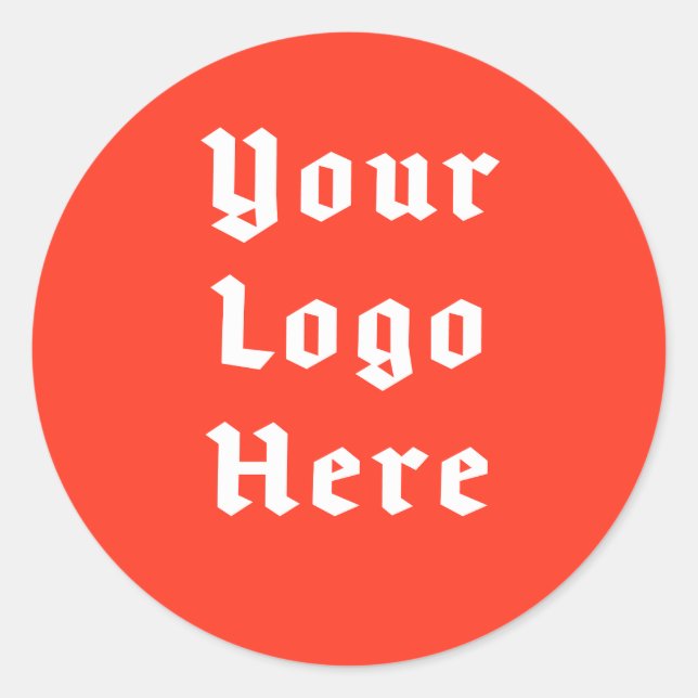 Custom Logo Gothic Badge | Your Logo Here Classic Round Sticker (Front)
