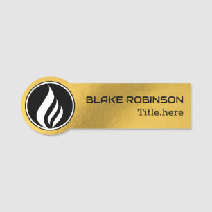 Custom logo gradient gold minimalist name tag