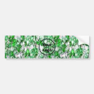 Custom logo green and clear glass crystal balls bumper sticker