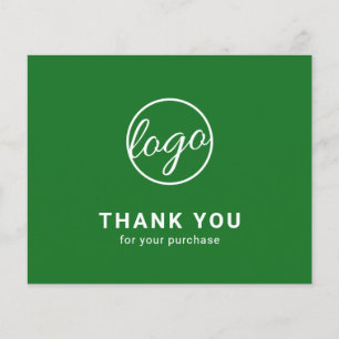 Custom Logo Green Budget Thank You Card