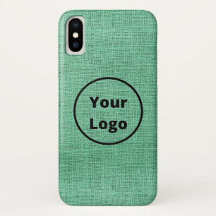 Custom logo green burlap Case-Mate iPhone case