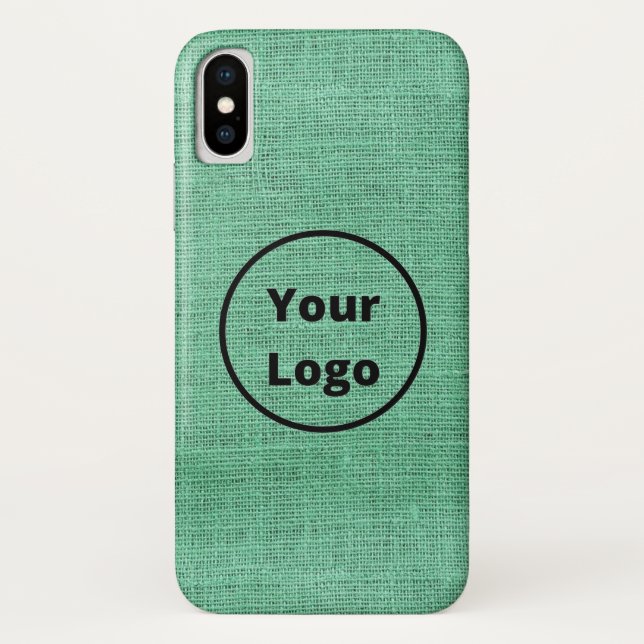 Custom logo green burlap Case-Mate iPhone case (Back)