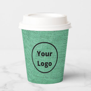 Custom logo green burlap paper cups