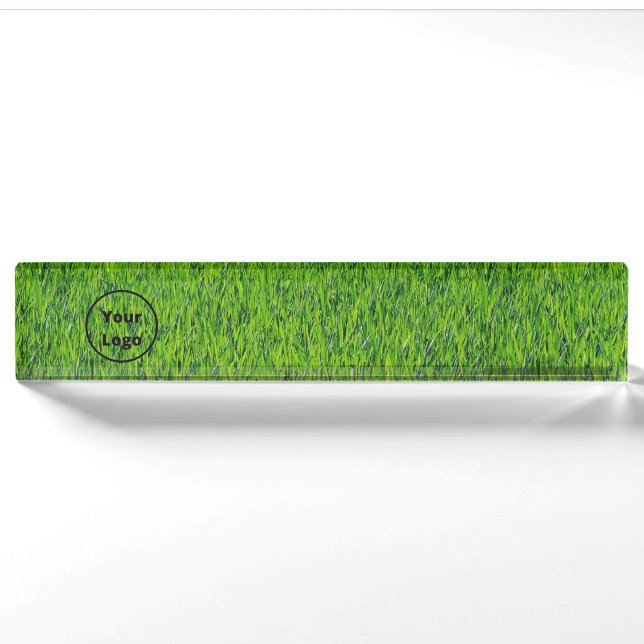 Custom logo green grass nameplate (Front)