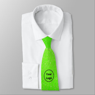 Custom logo green rough surface print tie