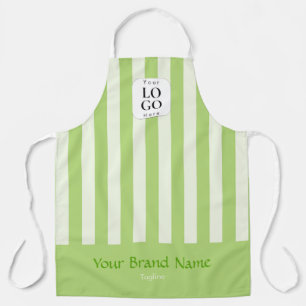 Custom Logo Green Striped Business Apron