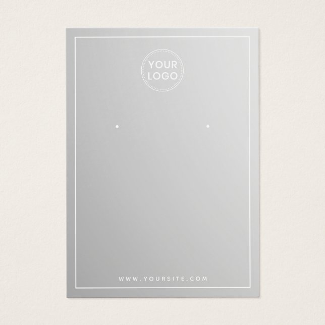 Custom logo grey elegant earring display card (Front)