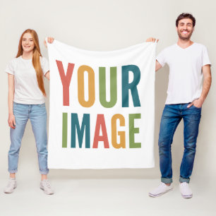 Custom Logo Here   Add Your Own Design Fleece Blanket