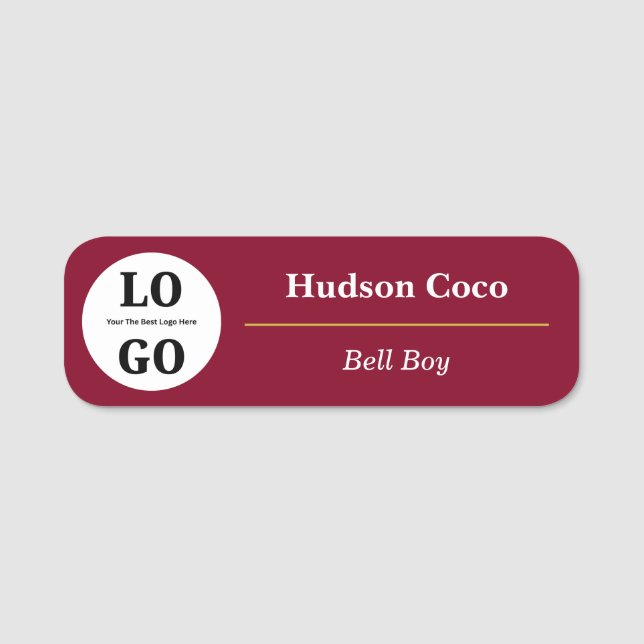 Custom Logo Hotel Staff Magnetic  Name Tag (Front)