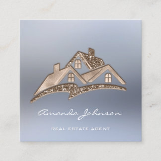 Custom Logo House Real Estate Agent Home Ivory Square Business Card