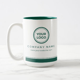 Custom Logo Hunter Green Two-Tone Company Coffee Mug