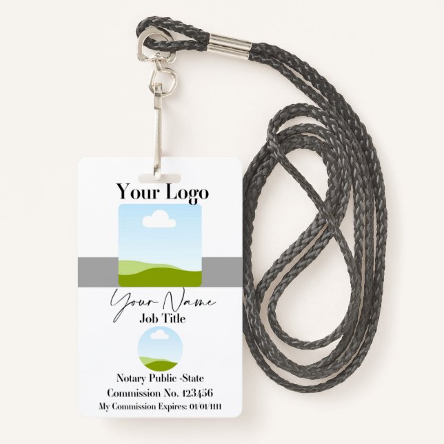 Custom Logo ID Badges (Front with Lanyard)