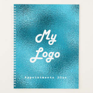 Custom logo image business blue 2025 planner