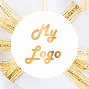 Custom logo image business brand colour classic round sticker