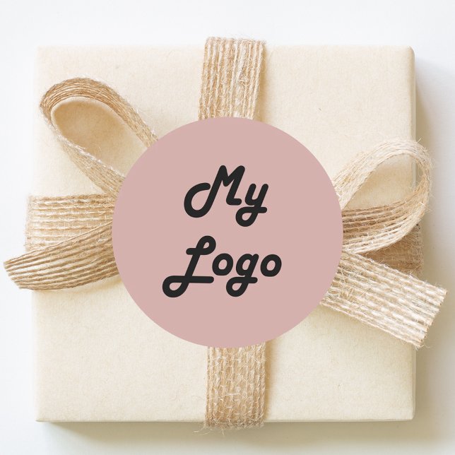 Custom logo image business dusty rose pink classic round sticker (Creator Uploaded)