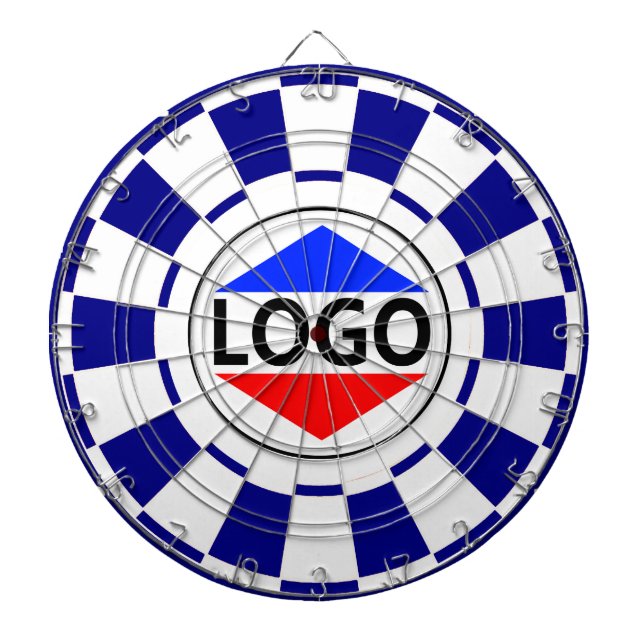 Custom Logo Image on Blue & White Dartboard (Front)
