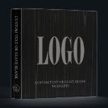 Custom Logo Image Pic Wooden Business Office Black Binder<br><div class="desc">A stylish personalized item. Add your logo on the front and back and your symbol (the simplest version of your logo) on the spine; OR other images you like.</div>