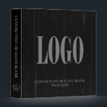 Custom Logo Image Pic Wooden Business Office Black Binder<br><div class="desc">A stylish personalized item. Add your logo on the front and back and your symbol (the simplest version of your logo) on the spine; OR other images you like.</div>