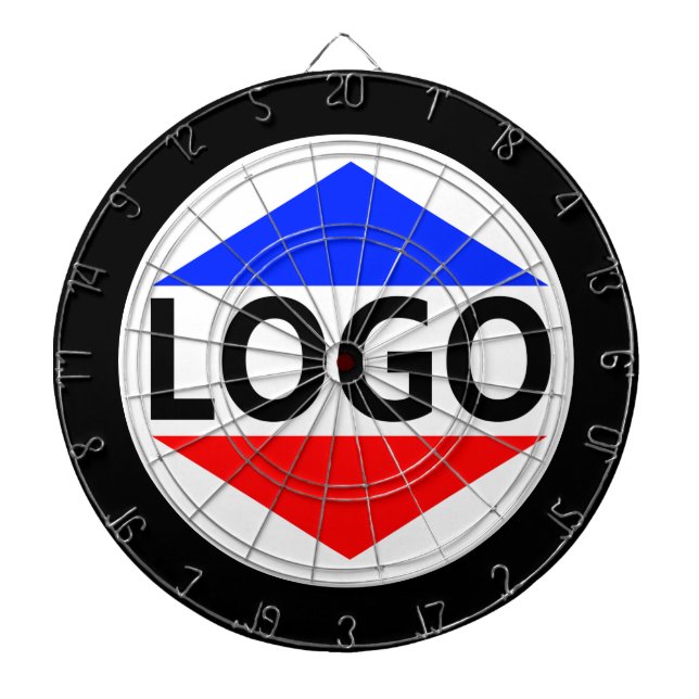 Custom Logo Image with Round Black Frame Dartboard (Front)