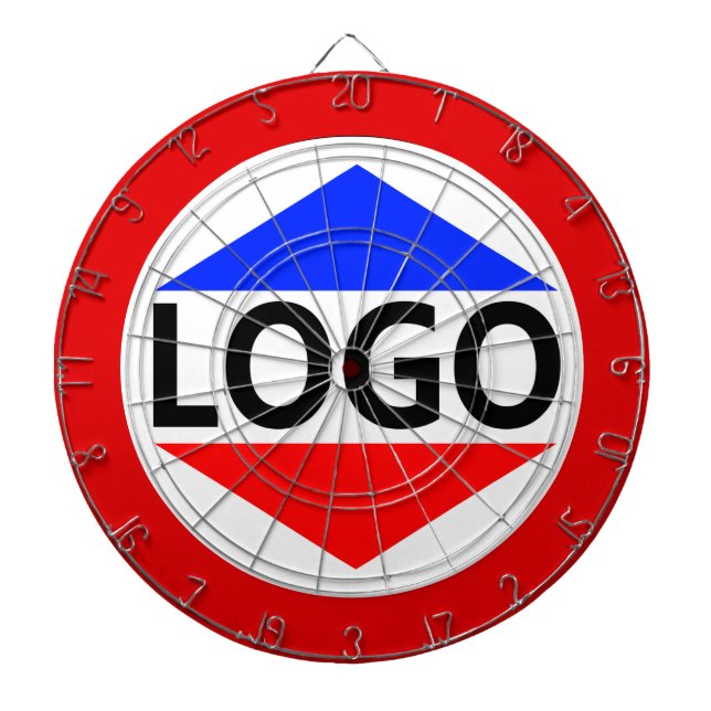 Custom Logo Image with Round Red Frame Dartboard (Front)
