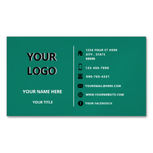 Custom Logo Info Magnetic Business Card Example