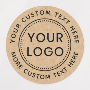 Custom logo Kraft paper look round waterproof