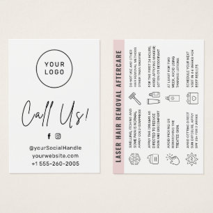Custom Logo Laser Hair Removal Aftercare Card