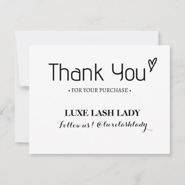 Custom Logo Lash Business Thank You Card TC2 (Front)