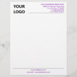 Custom Logo Letterhead with Your Colours and Font<br><div class="desc">Custom Colours and Font - Your Simple Personalized Business Letterhead with Logo - Add Your Logo - Image or QR code / Business Name - Company / Address - Contact Information / more - Resize and move or remove and add elements / image with Customization tool. Choose / add your...</div>