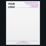 Custom Logo Letterhead with Your Colours and Font<br><div class="desc">Custom Colours and Font - Your Simple Personalized Business Letterhead with Logo - Add Your Logo - Image or QR code / Business Name - Company / Address - Contact Information / more - Resize and move or remove and add elements / image with Customization tool. Choose / add your...</div>