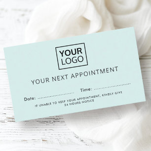 Custom logo light blue modern appointment cards