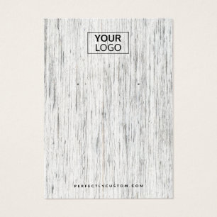 Custom logo light grey wood earring display card