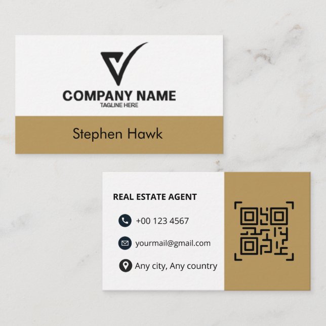 Custom Logo Luxury Business Card Real Estate Agent (Front/Back)