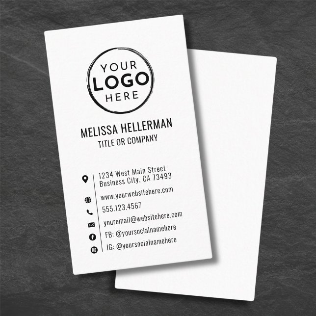 Custom Logo Minimal Modern Vertical Business Card (Custom Logo Minimal Modern Vertical Business Card )