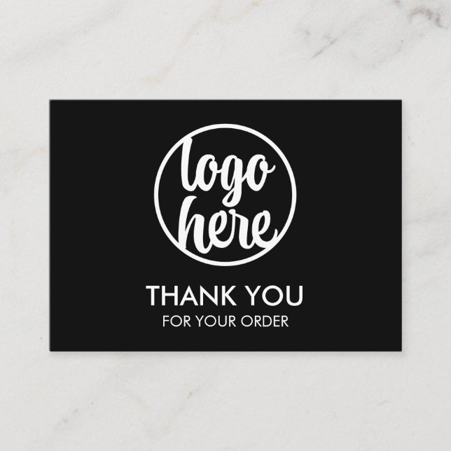 Custom Logo Minimalist Business Thank You Business Card (Front)