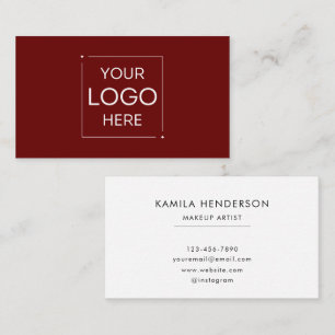 Custom Logo Minimalist Modern Maroon Professional Business Card