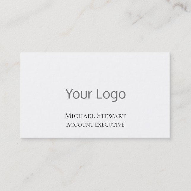 Custom Logo Minimalist Professional Business Card (Front)