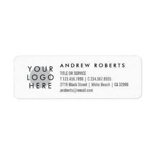Custom Logo Minimalistic Business Info Labels