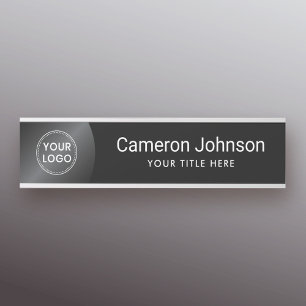 Custom logo modern black and dark gradient door sign
