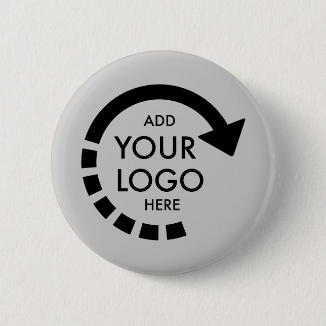 Custom Logo Modern Business | Cool Grey 2 Inch Round Button (Front)