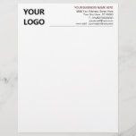 Custom Logo Modern Business Name Office Letterhead<br><div class="desc">Custom Simple Business Office Letterhead with Logo - Add Your Logo - Image / Business - Company Name and Contact Information - Choose / add your favourite text colours. Resize and move or remove and add elements - Image / text with customization tool ! Good Luck - Be Healthy !...</div>