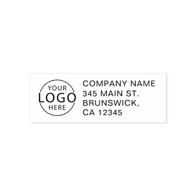 Custom Logo | Modern Business Return Address Self-inking Stamp (Design)