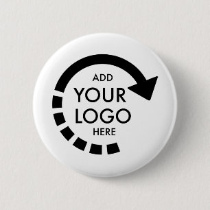 Custom Logo Modern Business   White 2 Inch Round Button