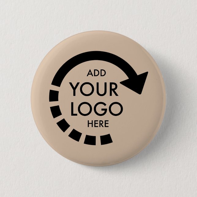 Custom Logo Modern Corporate Business | Beige 2 Inch Round Button (Front)
