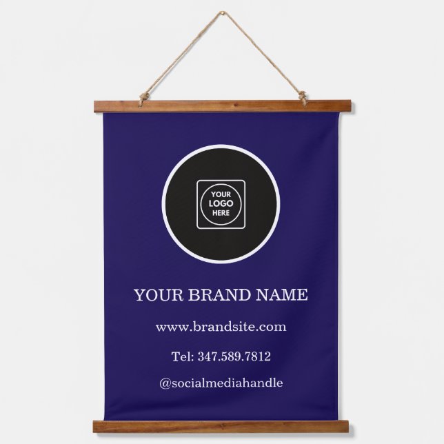 Custom Logo Modern Corporate Hanging Display Tapestry (Front)