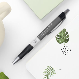 Custom Logo Modern Dark Grey Simple Business Pen
