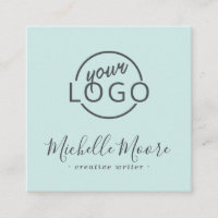 Custom logo modern feminine minimalist blue square